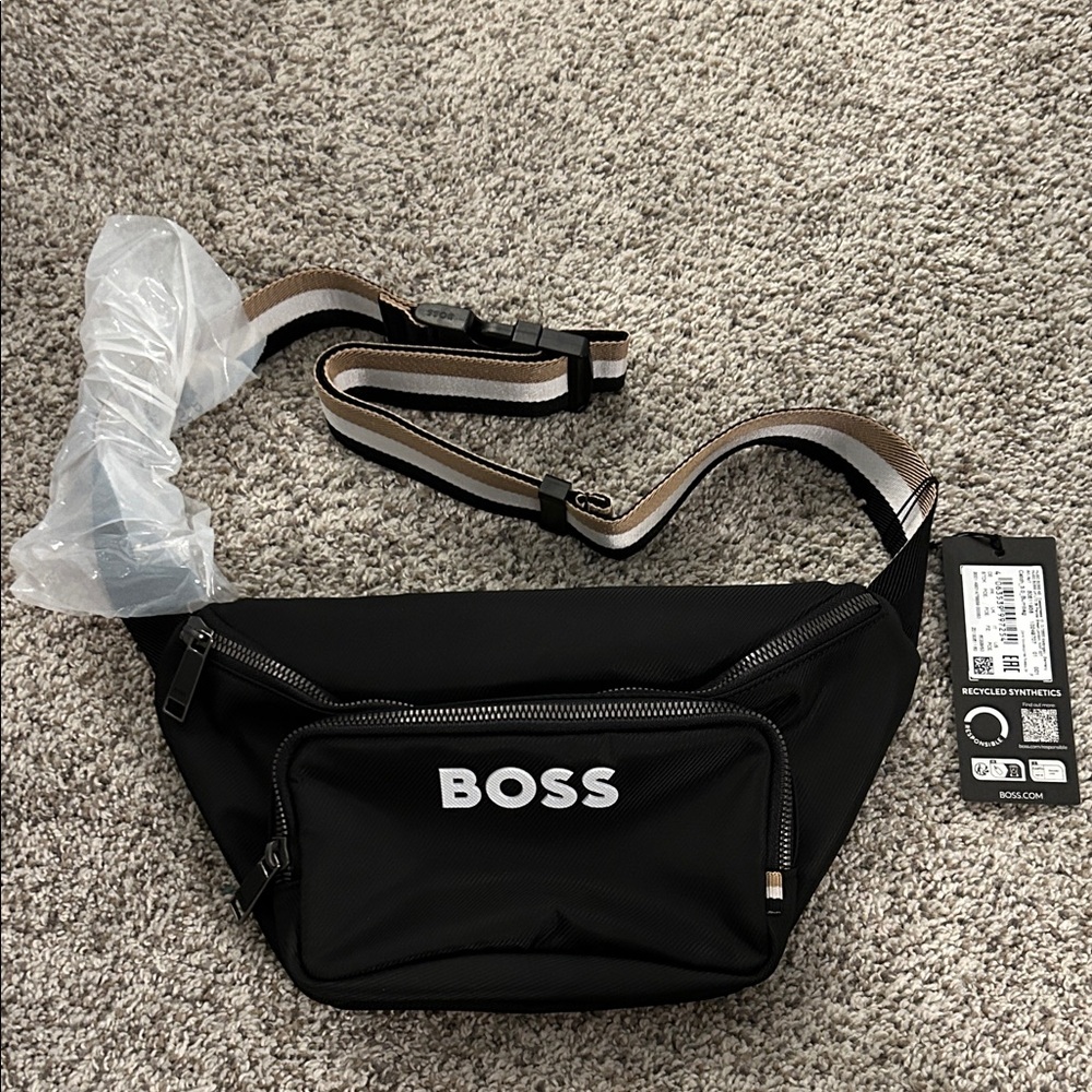 NWT BOSS Black Men's Waist Bag